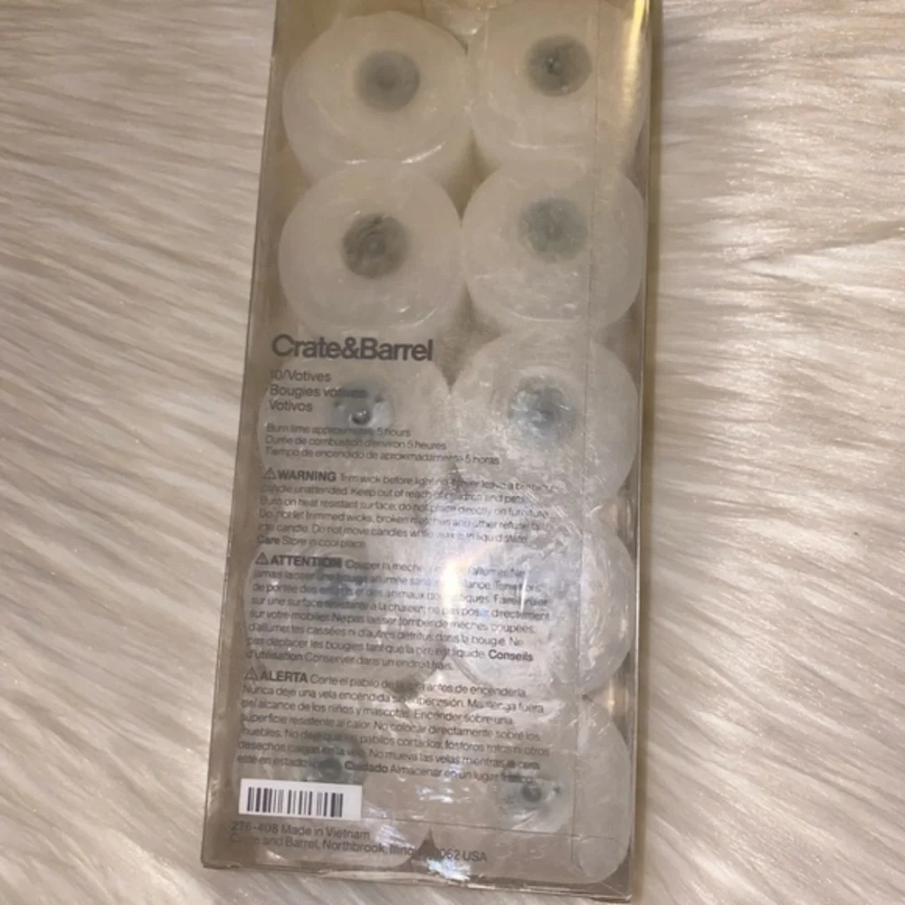 New Crate & Barrel set of 10 white votive candles